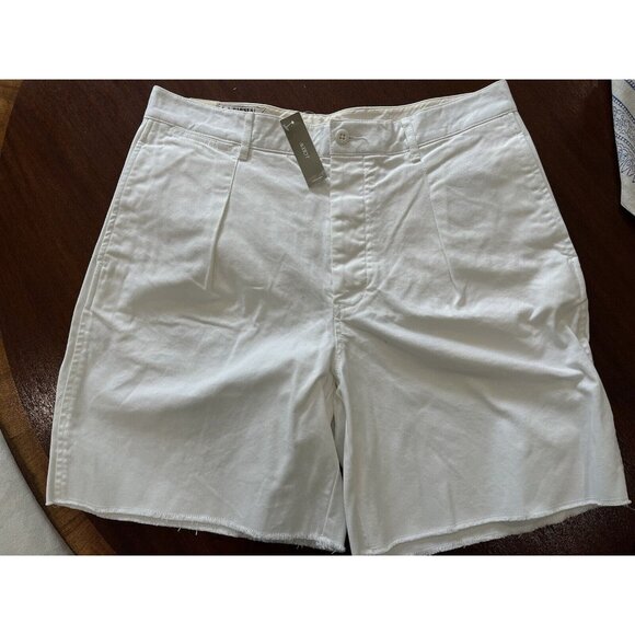 NWT J Crew Mens 33 White Wallace & Barnes 8" Pleated Cutoff Chino Shorts $129 - Picture 3 of 12